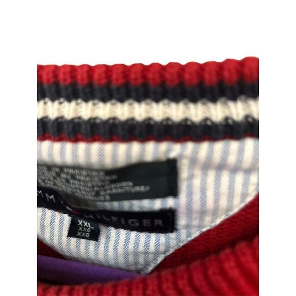 Tommy Hilfiger Men's Crew Neck Sweater 2XL Cherry Red‎ Pullover Casual - Picture 4 of 14